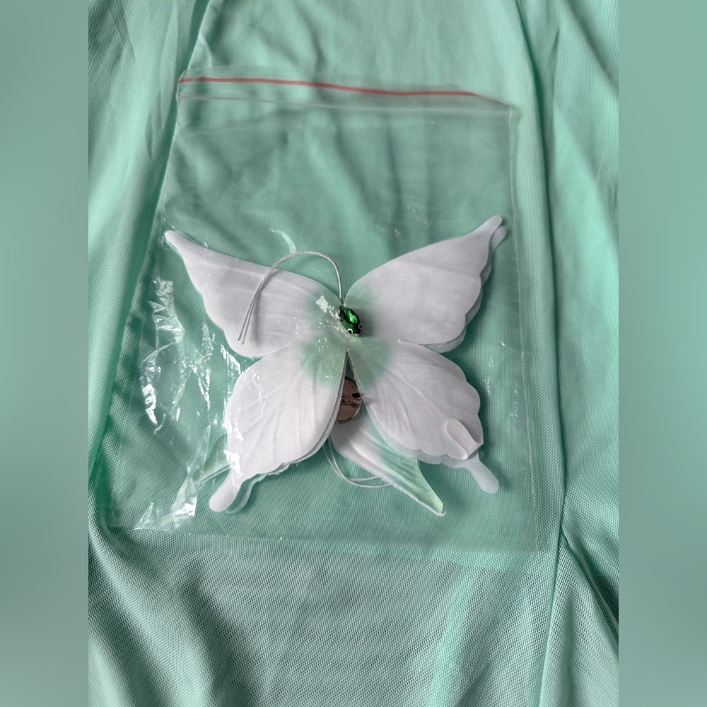 Elegant Strapless Seafoam Green Dress - Picture 6 of 8